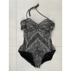 Robin Piccone Swim One Piece Swimsuit Halter Print Swimwear